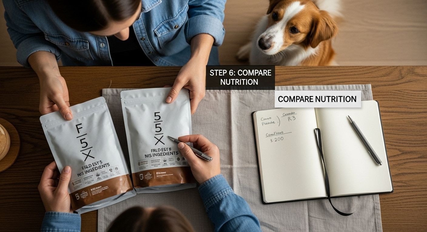 compare dog food labels