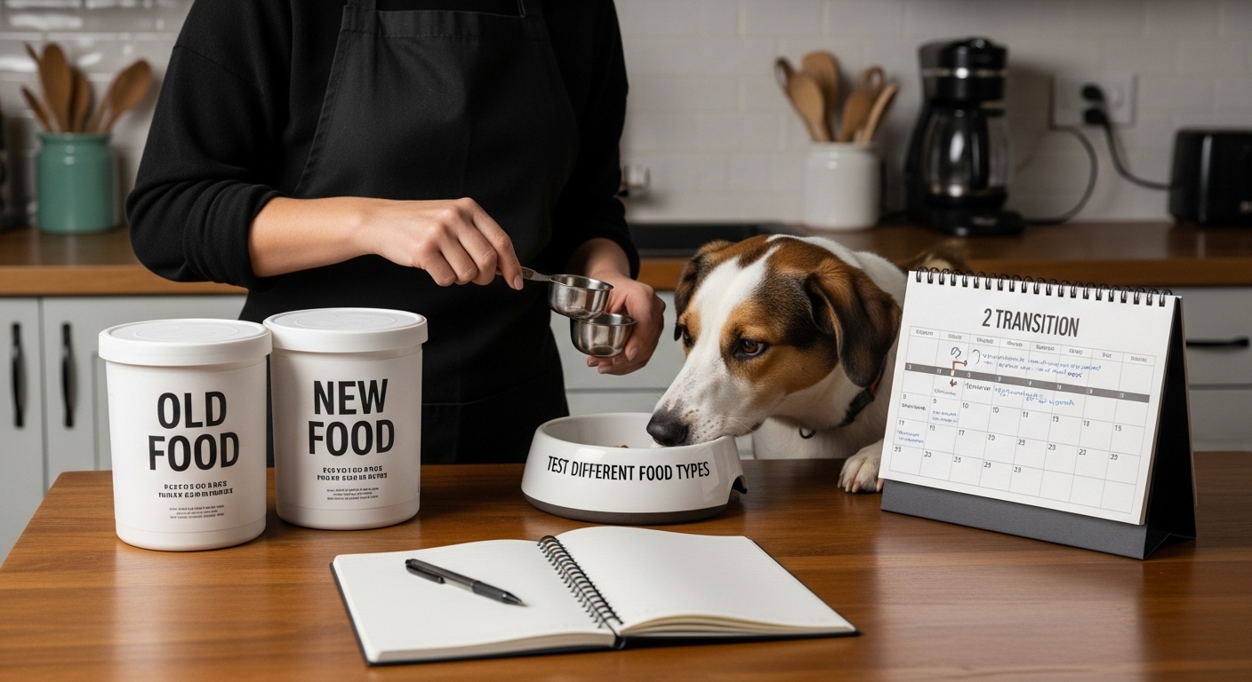 dog food transition steps