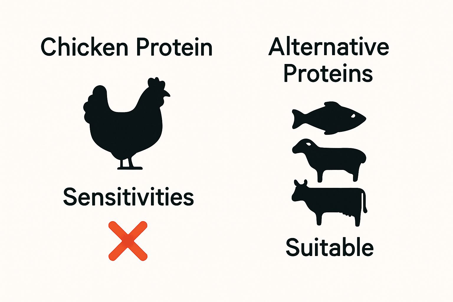 Protein sources comparison for dogs with allergies