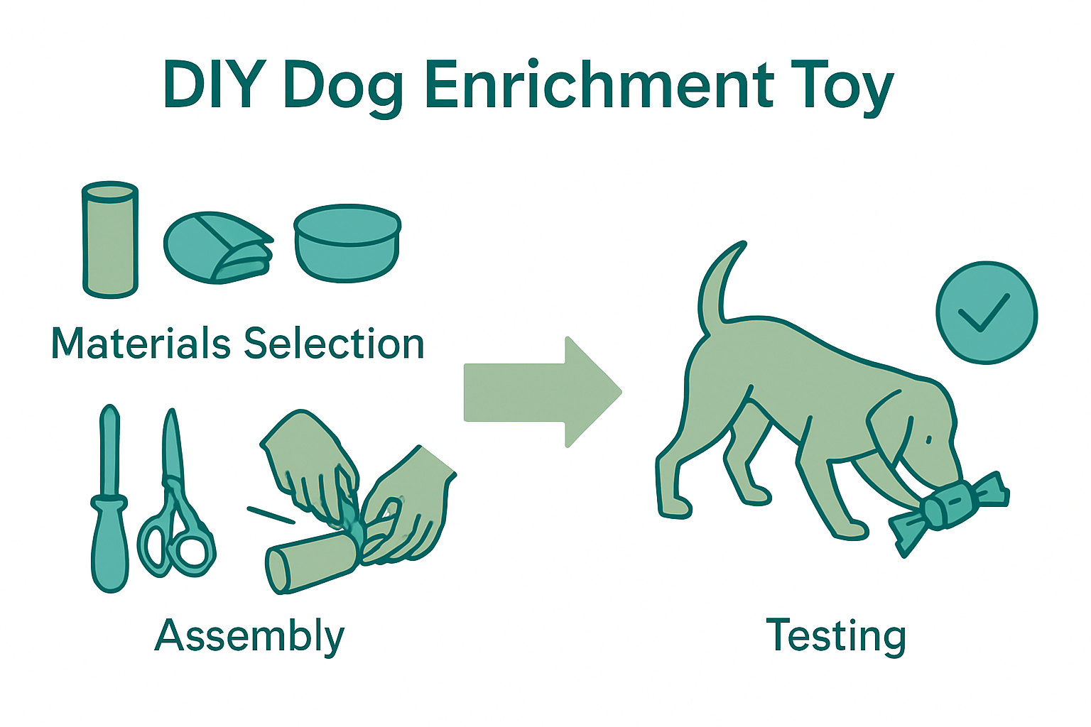 Infographic showing steps to make DIY dog enrichment toys.