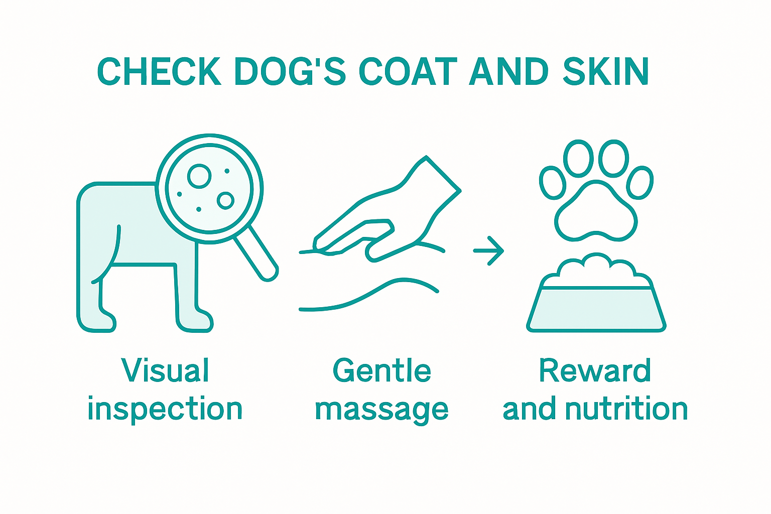 Infographic dog coat and skin check steps