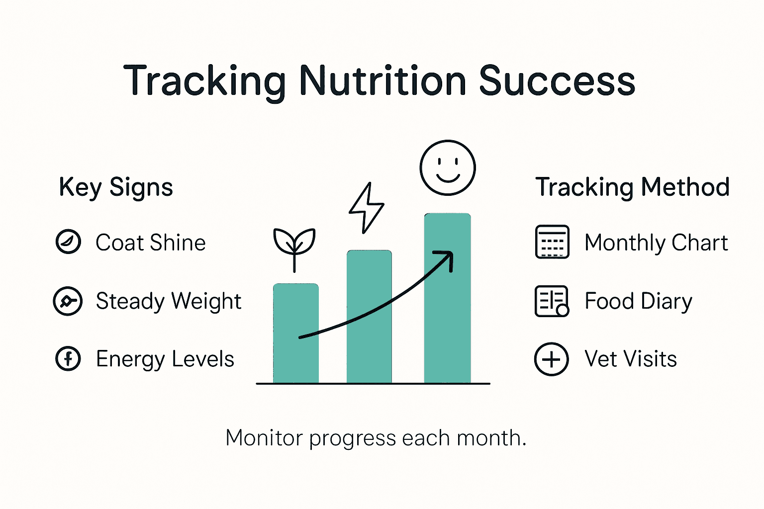 Infographic showing nutritional progress tracking for dogs