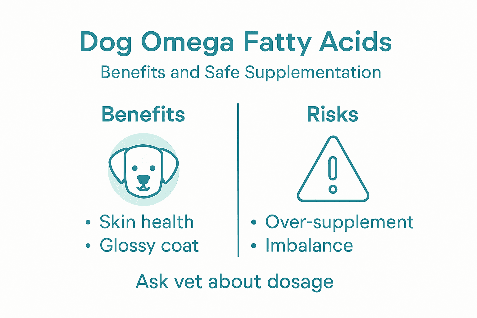 Infographic with benefits and risks of omega supplements