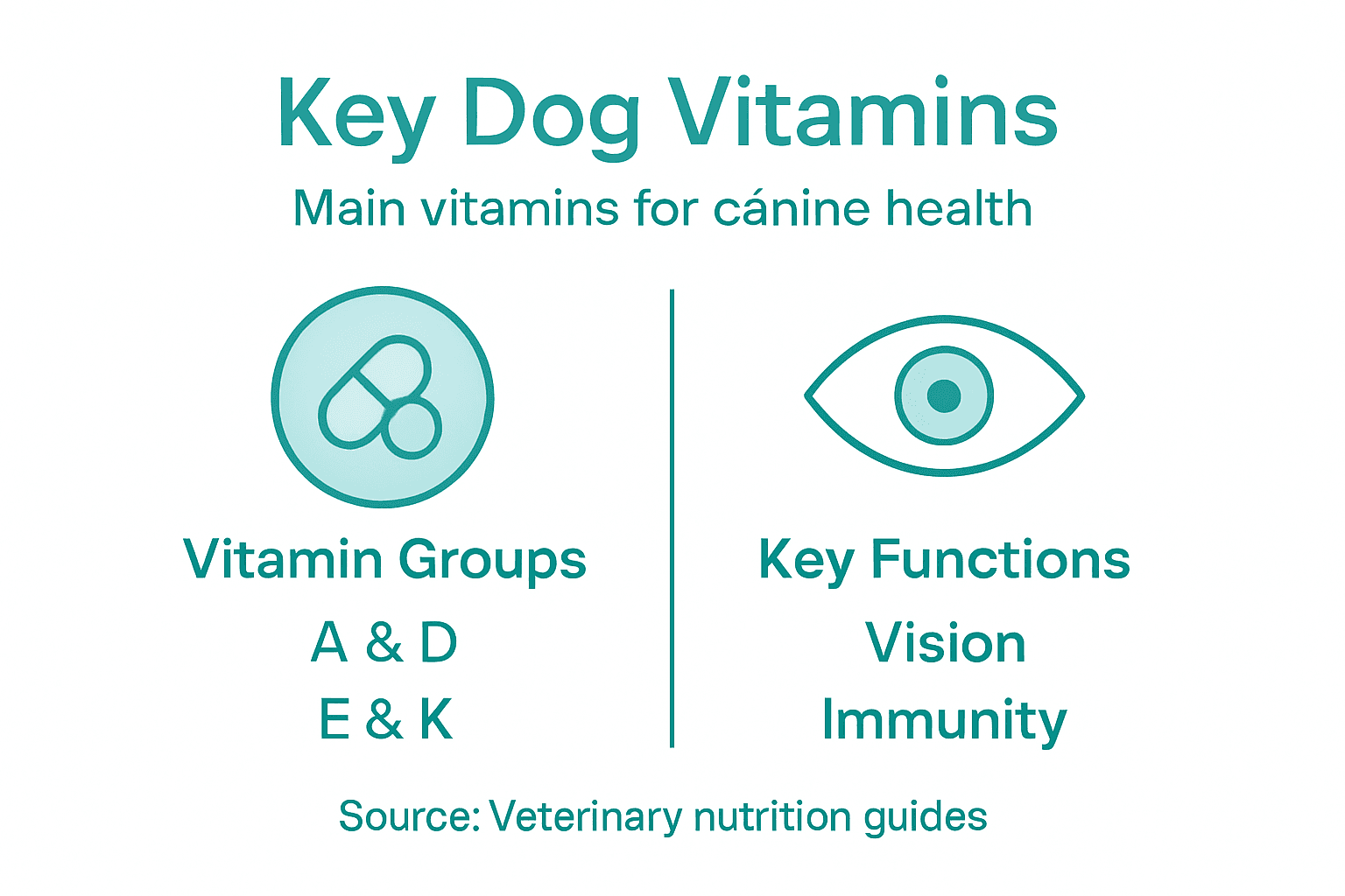 Infographic showing main canine vitamins
