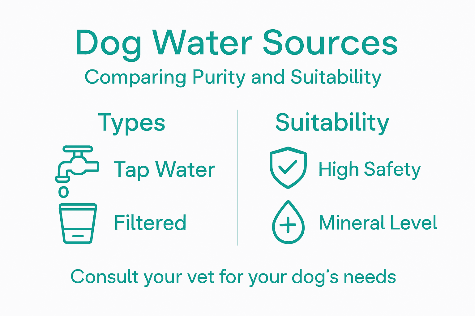 Infographic comparing water types for dogs
