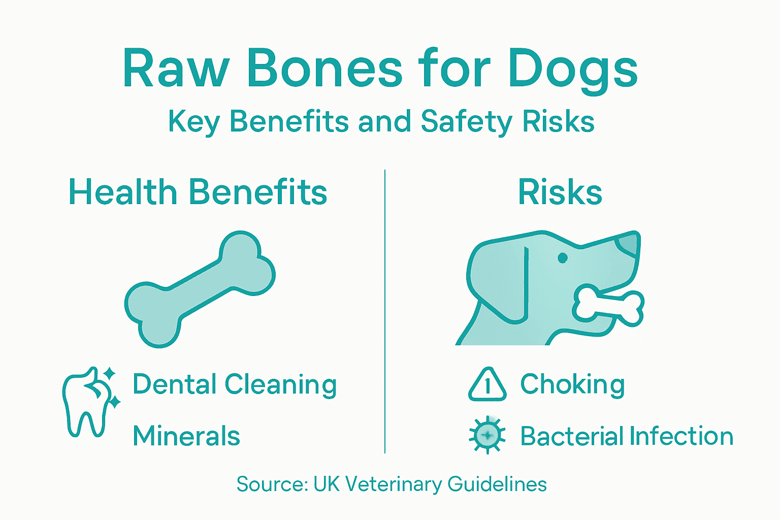 Infographic summarizing raw bone dog health facts