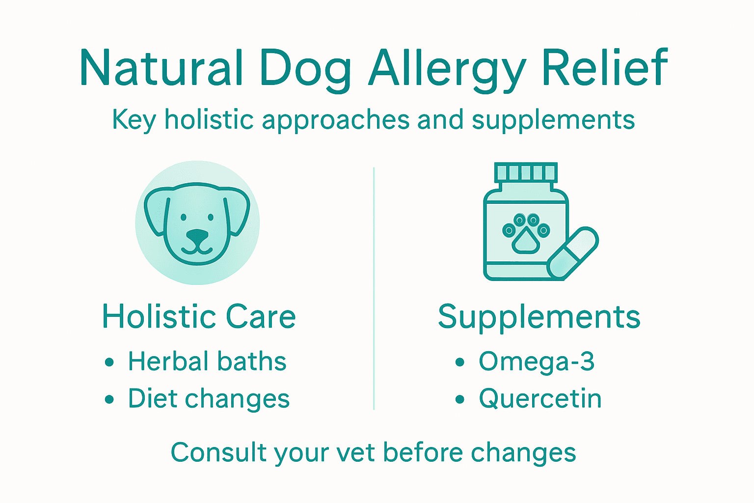 Infographic of dog allergy supplements and care