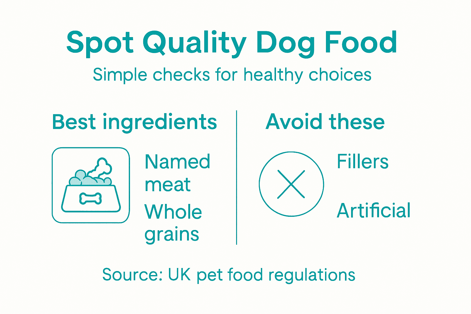 Infographic showing top dog food ingredient checks