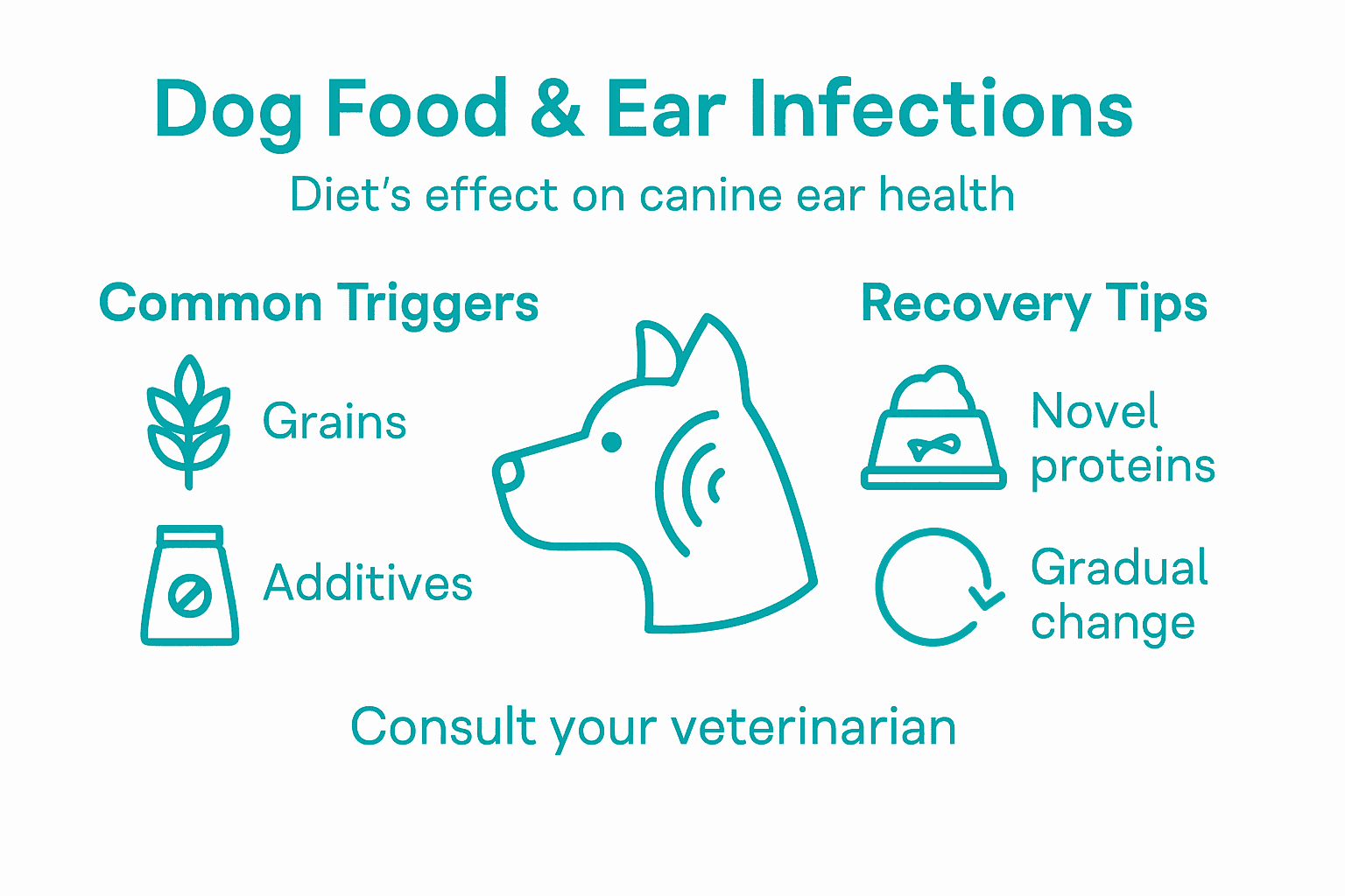 Infographic showing how dog food impacts ear health