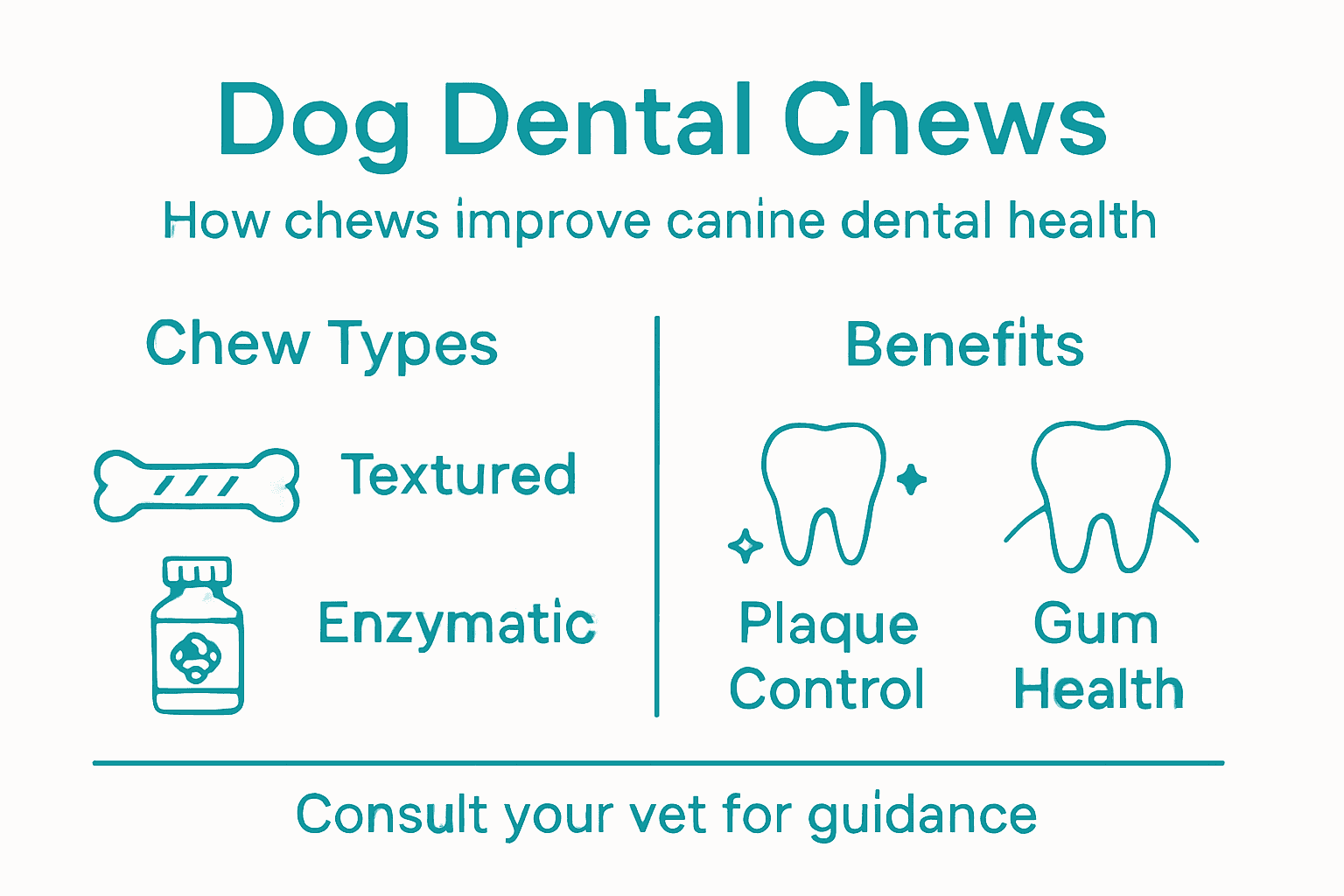 Infographic showing dental chews and benefits