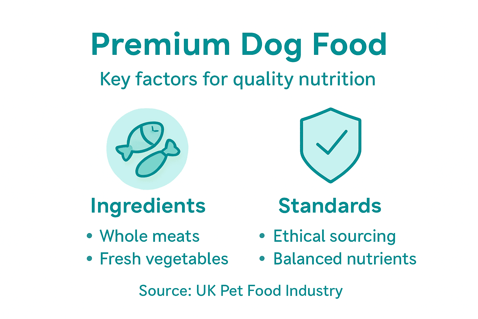 Infographic listing premium dog food factors