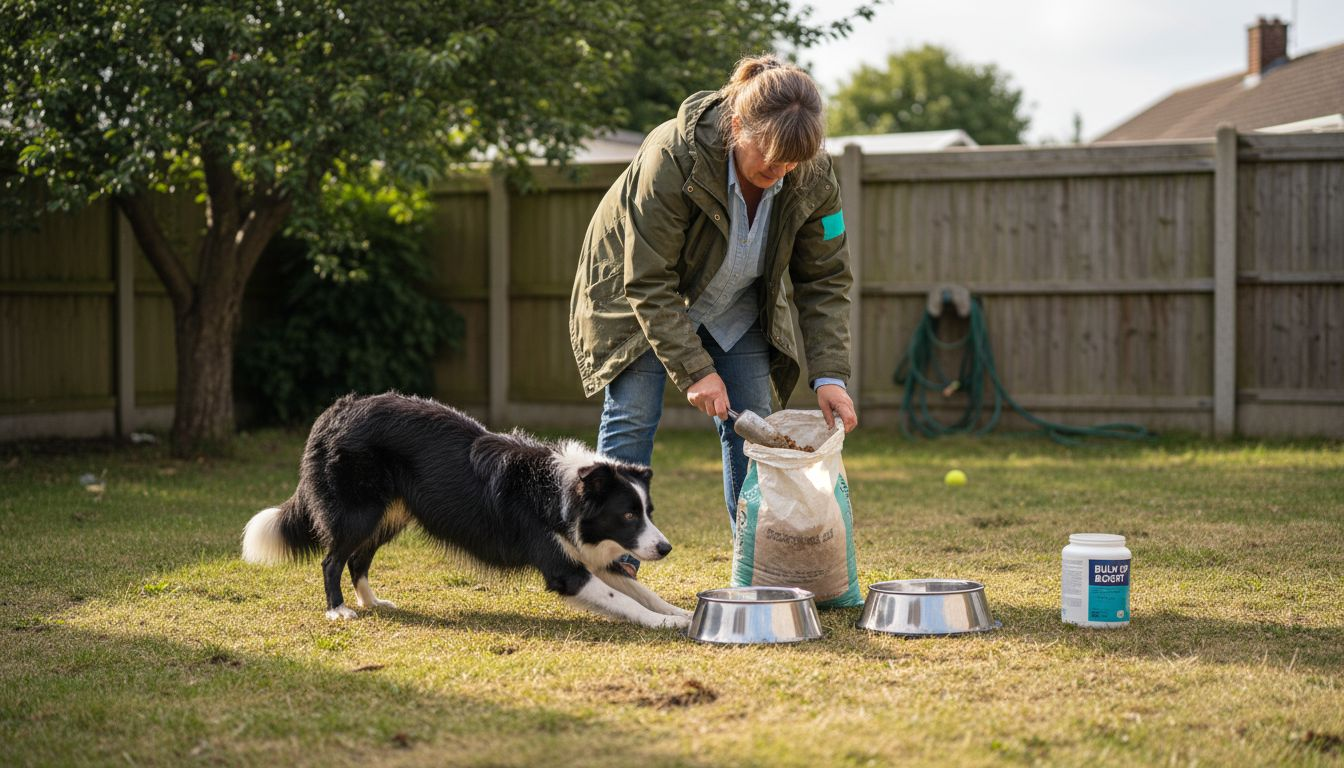 Border Collie and owner with breed nutrition