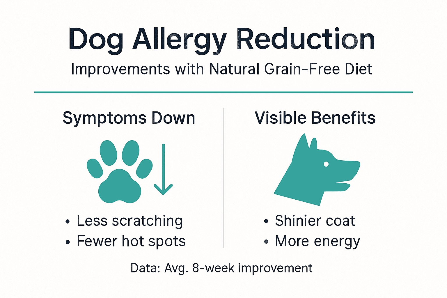 Infographic showing dog allergy symptom improvements