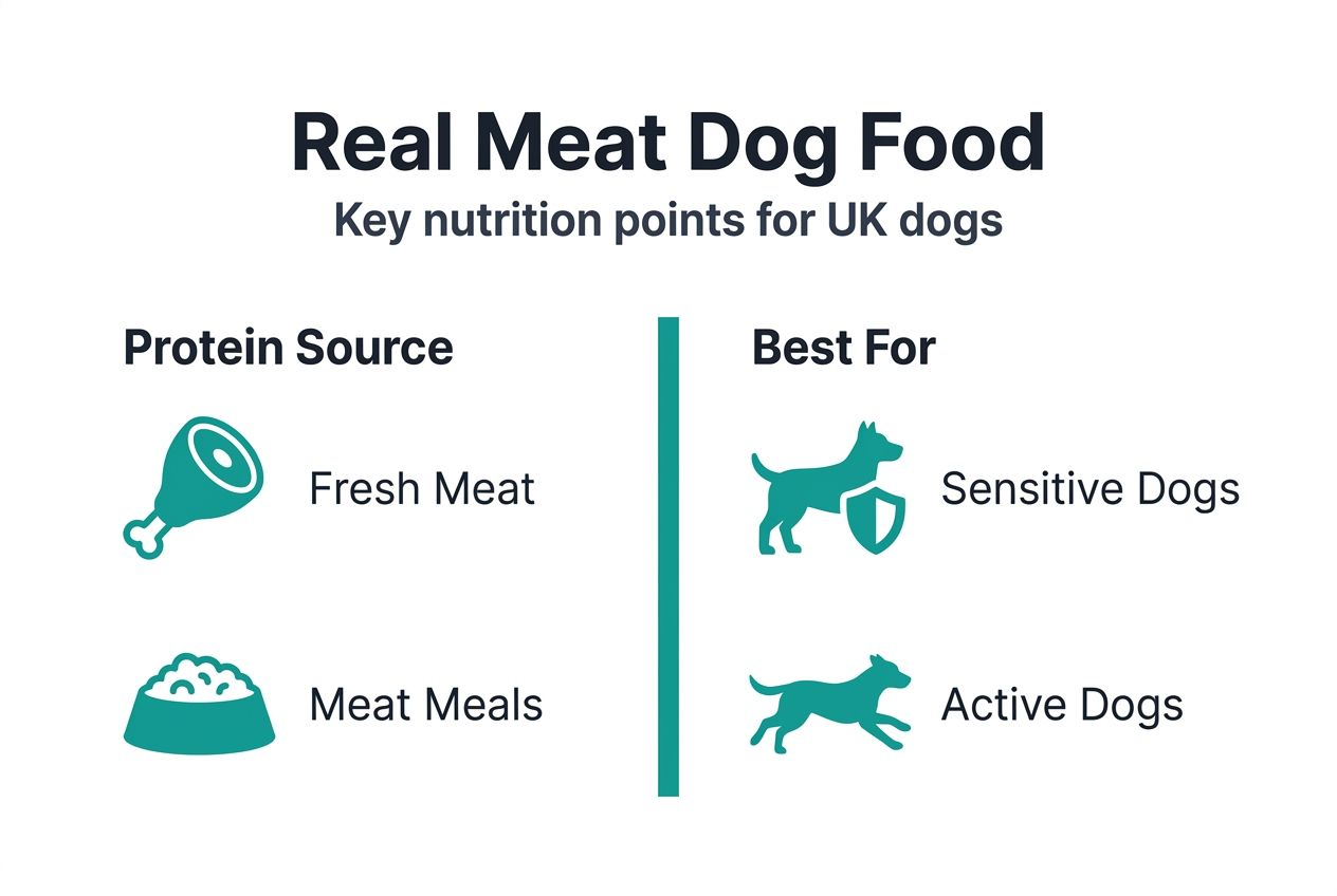 Infographic compares real meat types for dogs