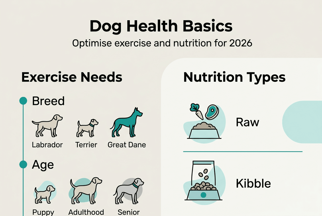 Infographic summarising dog health basics