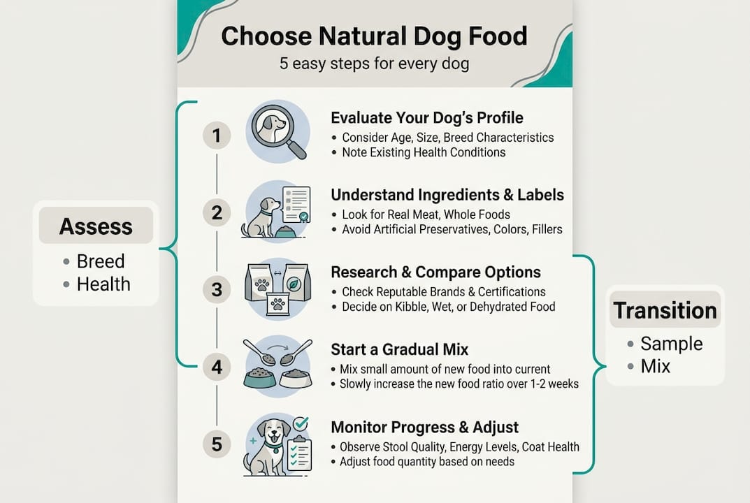 Infographic five steps to natural dog food