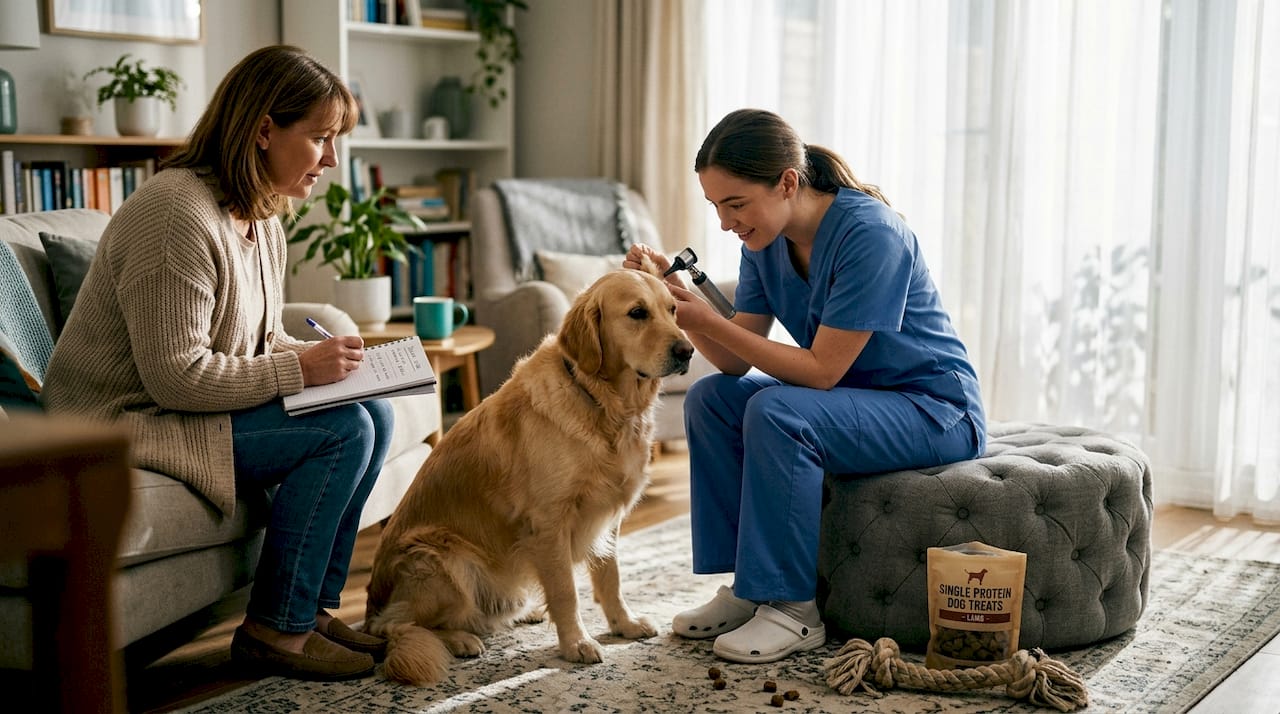 Vet and owner manage dog food allergies