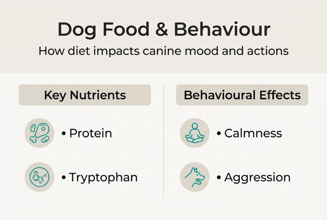 Infographic about dog food and behaviour links