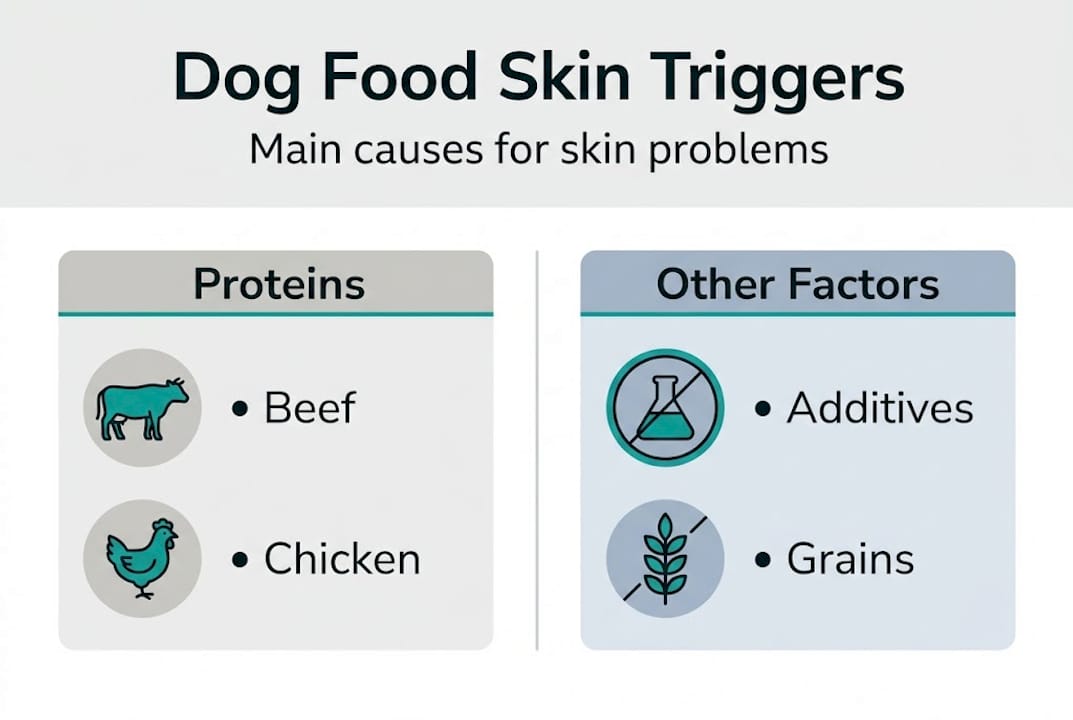 Infographic shows main causes of dog skin problems