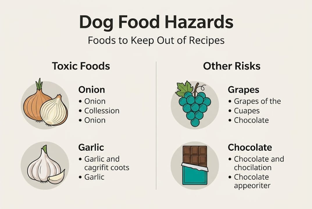 Infographic listing toxic foods for dogs