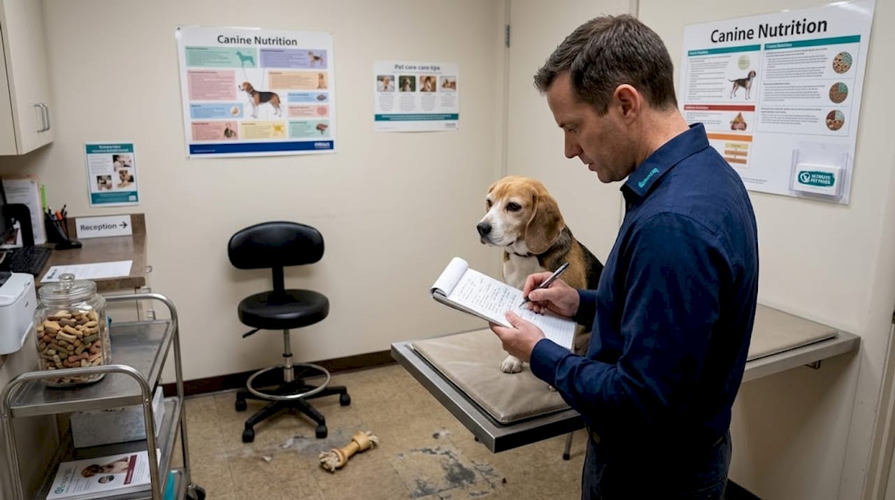 Vet consults on tailored dog nutrition