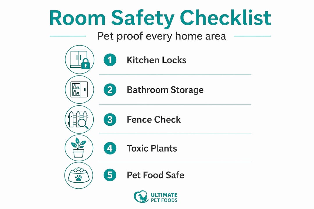 Infographic of pet proofing checklist steps