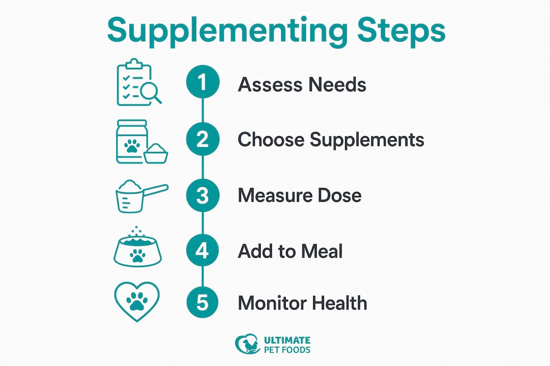 Infographic showing steps to supplement dog meals naturally