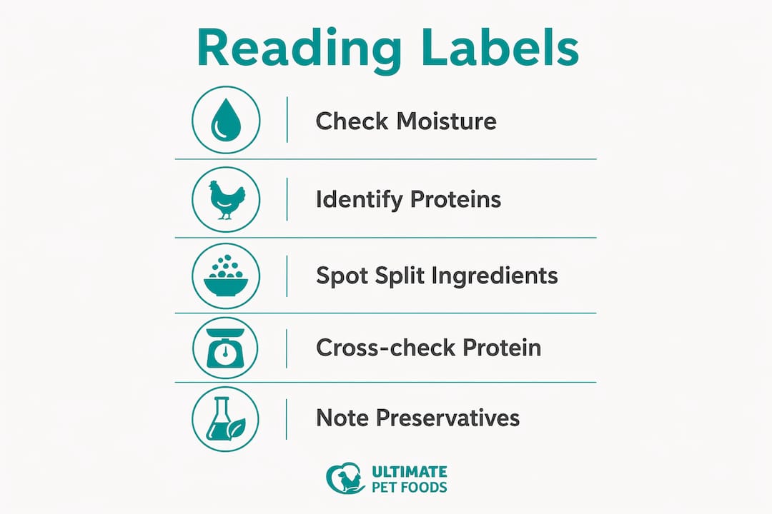 Infographic explaining how to read dog food labels