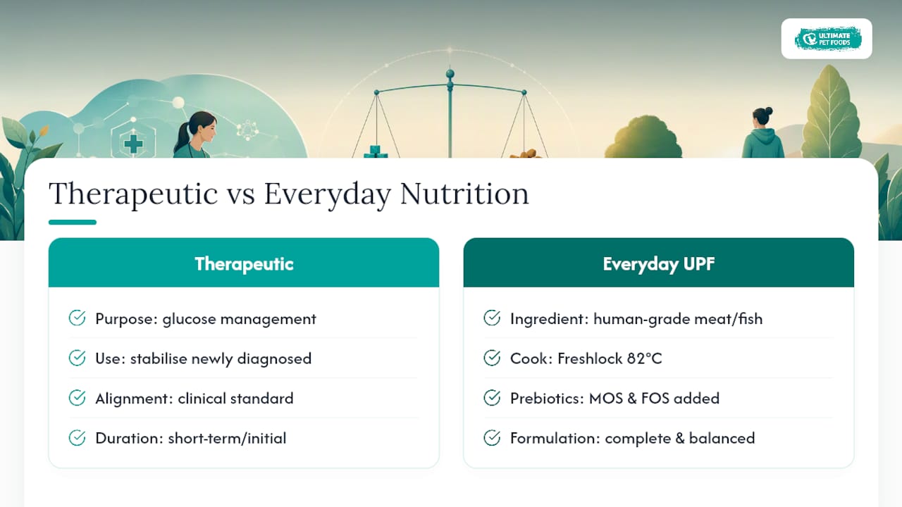 Why vet‑aligned nutrition and everyday food quality both matter — overview diagram