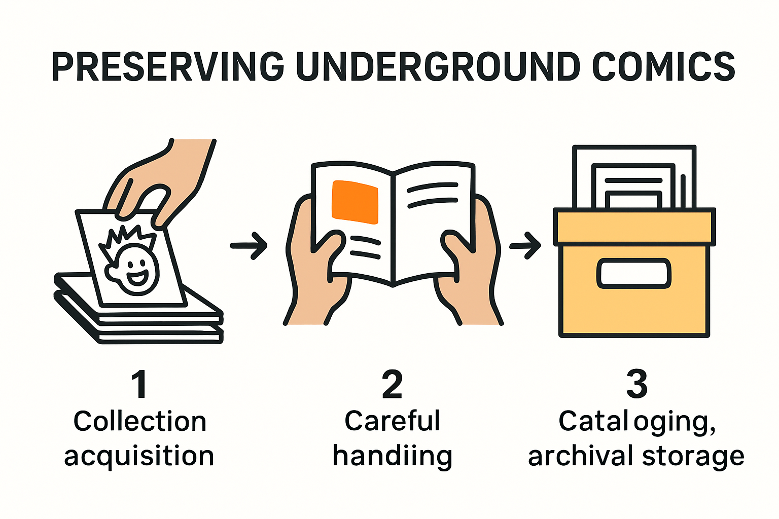 Preservation strategies for underground comics illustrated step by step