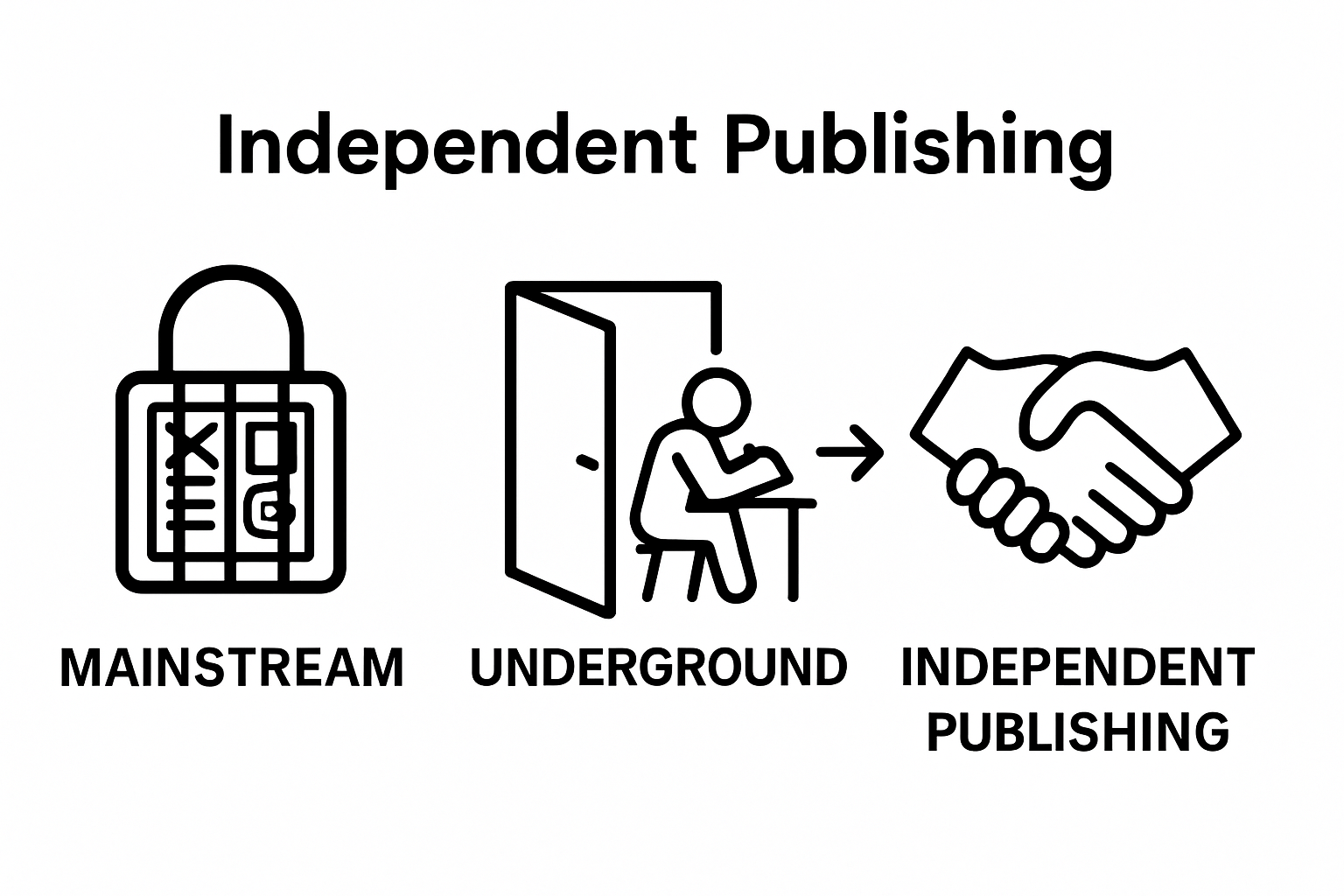 Infographic comparing mainstream vs underground comic distribution.