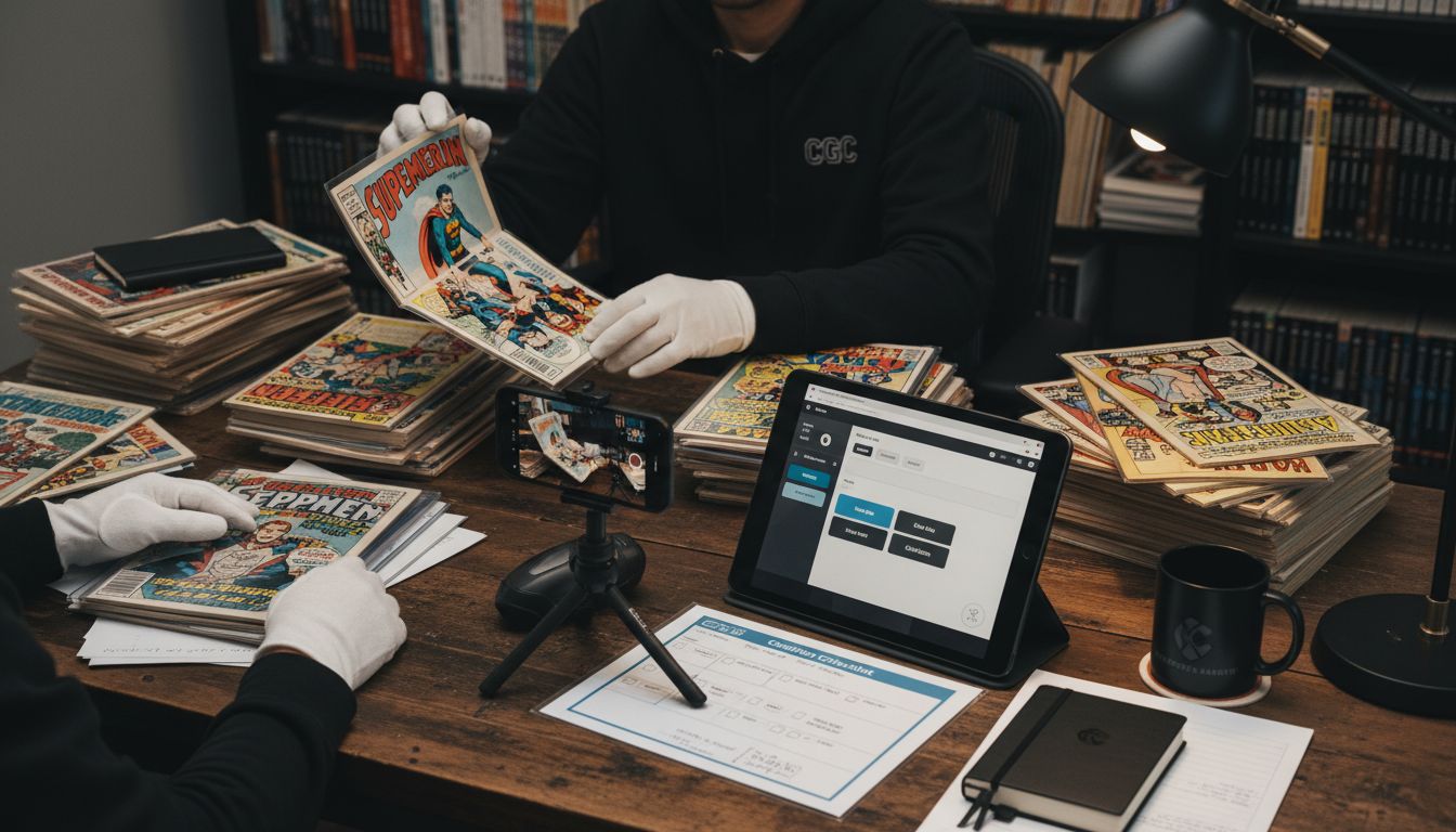 comic book cataloging workspace