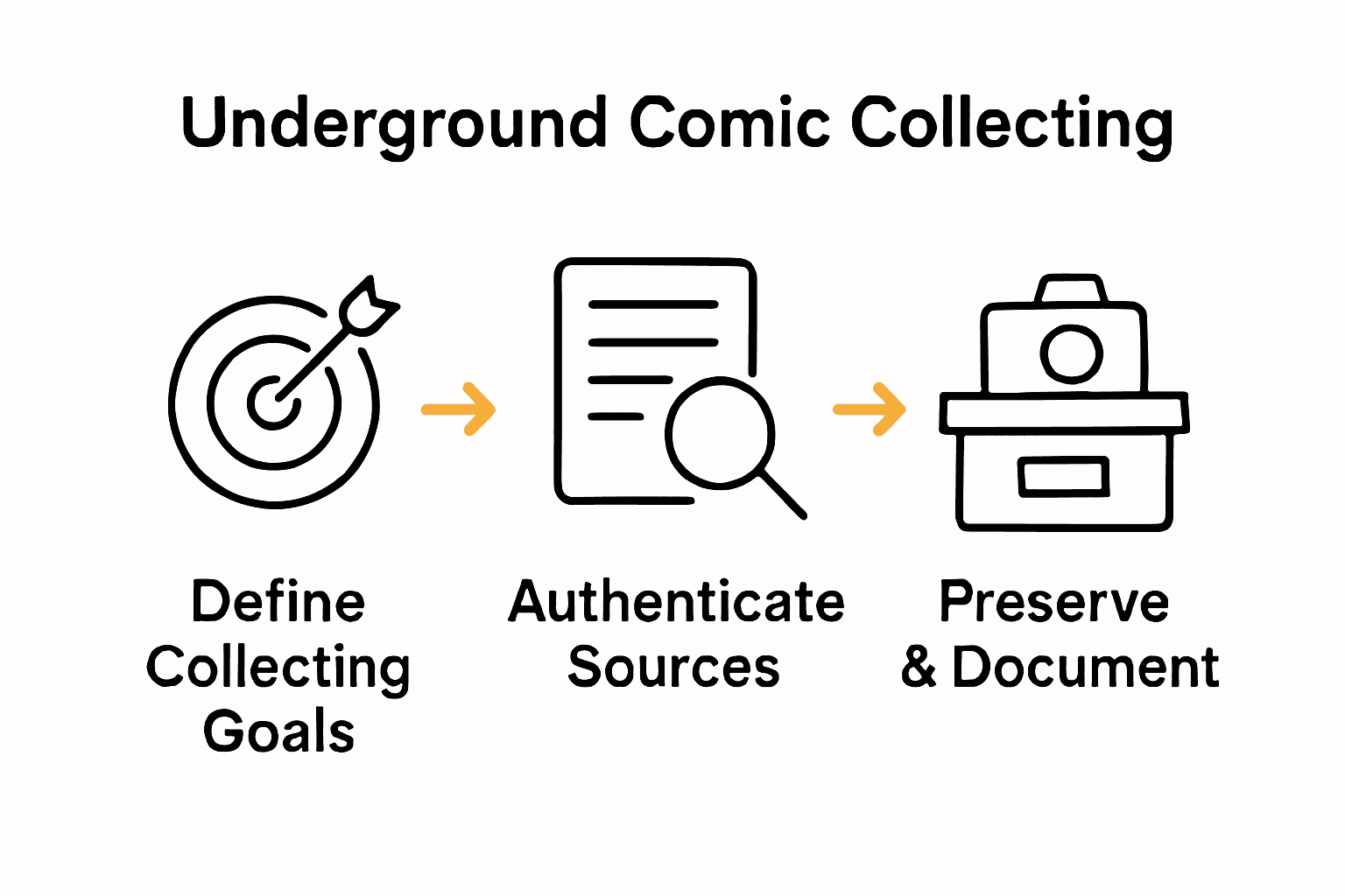Three-step infographic on mastering underground comic challenges