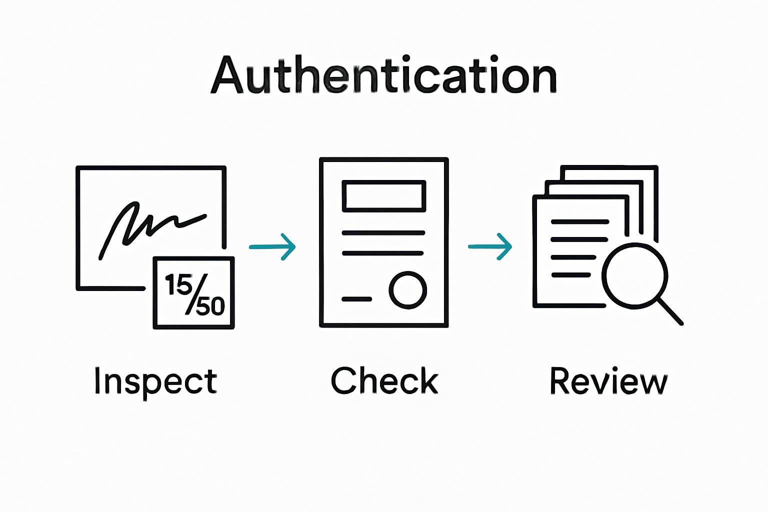 Infographic showing limited edition print authentication steps: signature and number, certificate, provenance.
