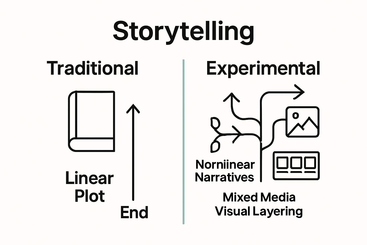 Infographic comparing storytelling techniques