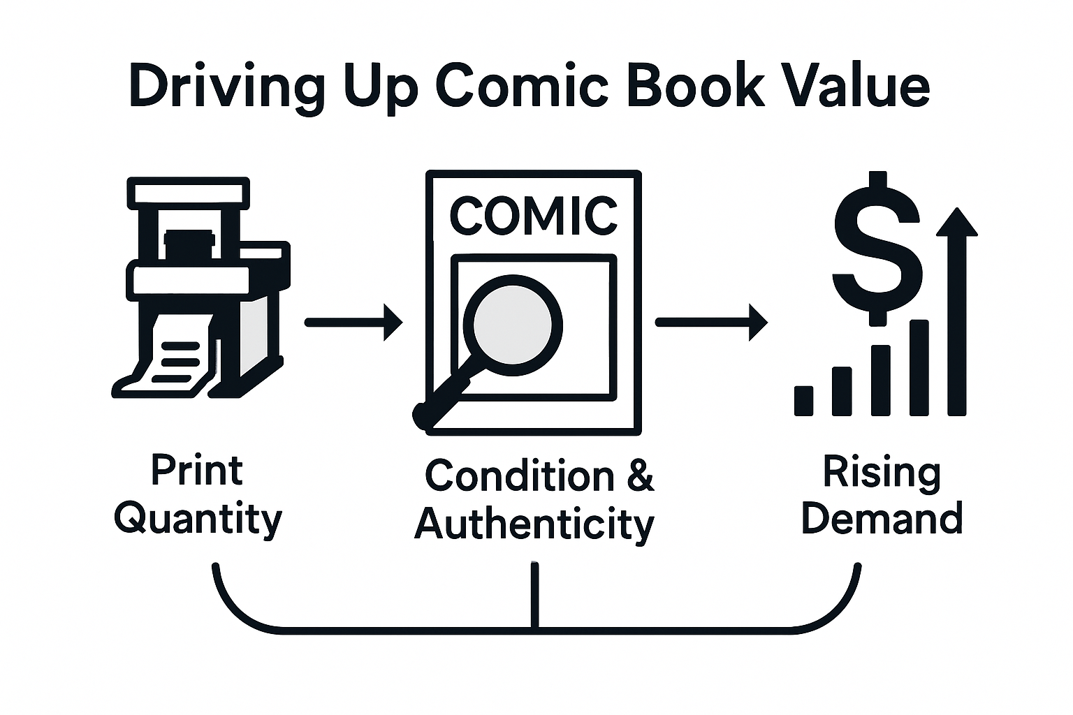 Infographic of factors raising comic value