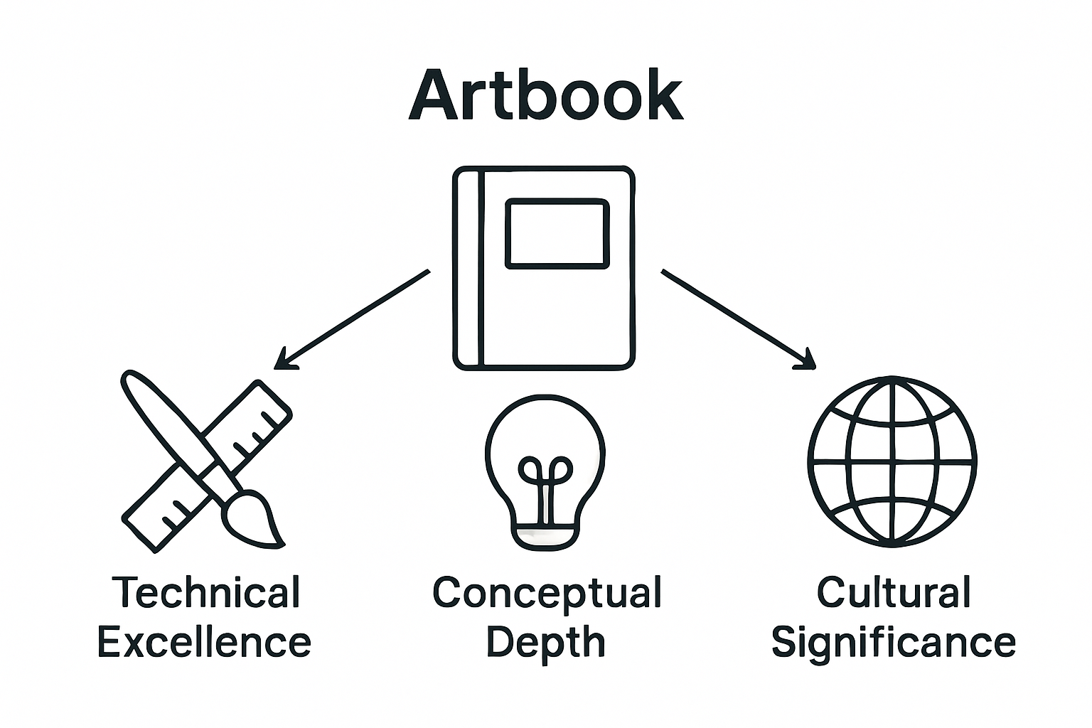 Visual: key criteria for selecting works in artbooks