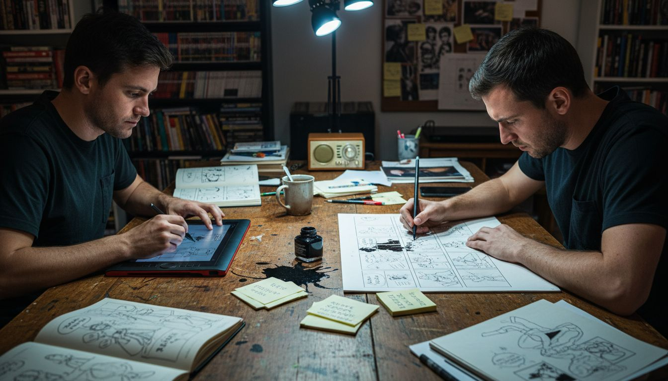 Two novelists using digital and traditional tools