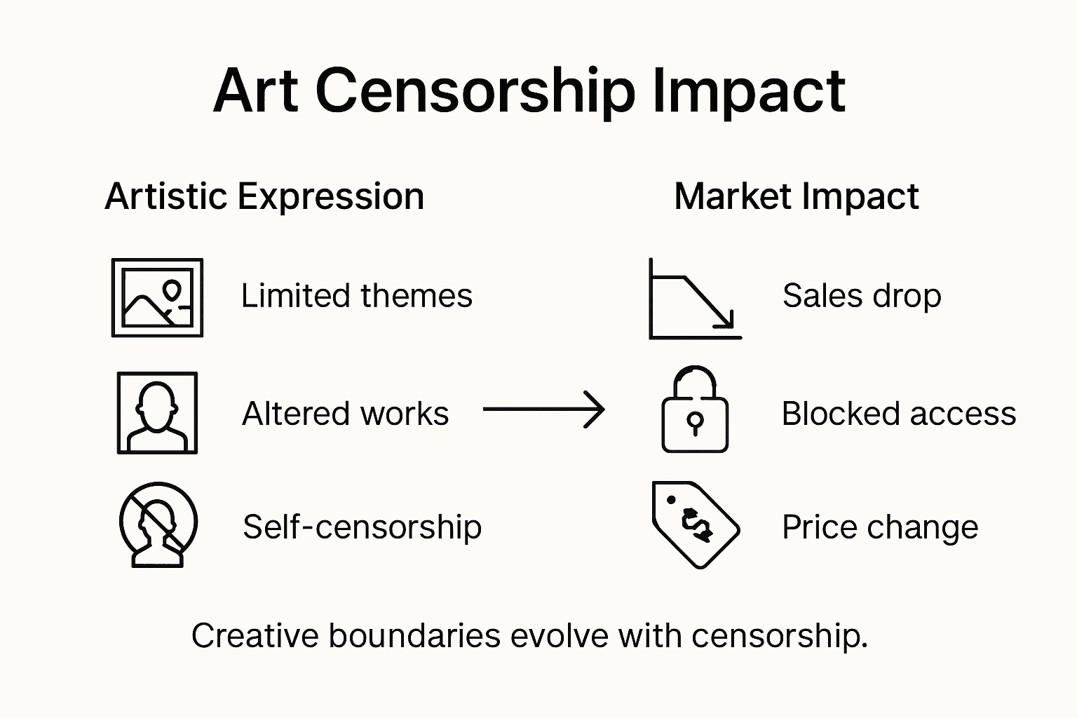 Infographic showing art censorship effects overview