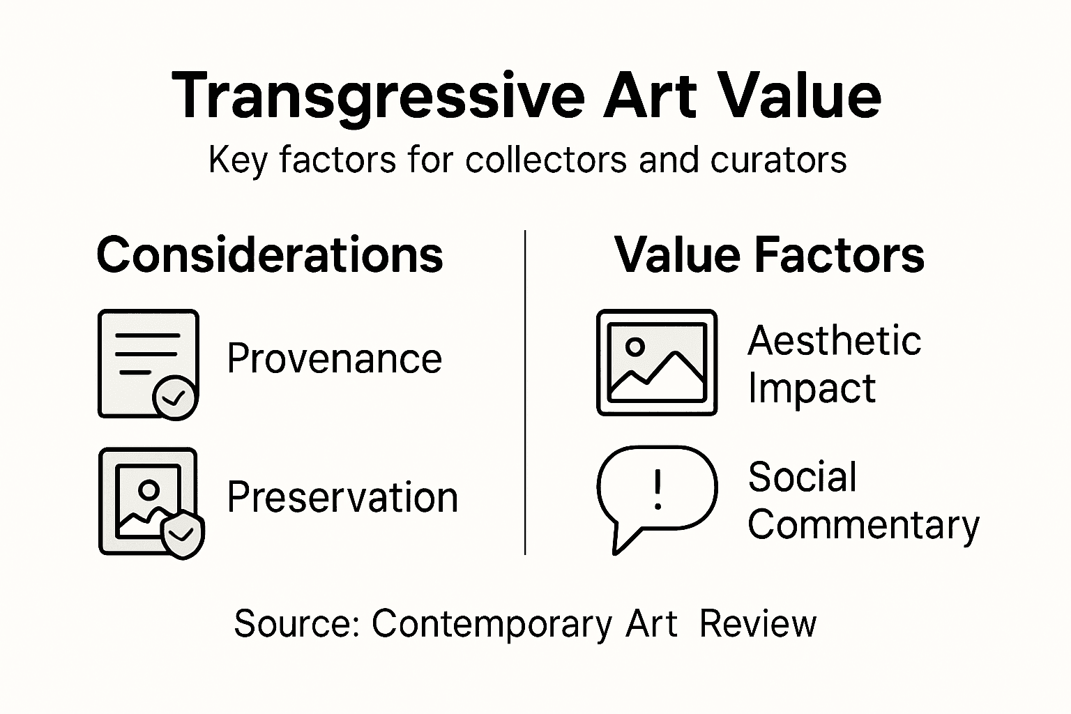 Infographic shows value factors in collecting transgressive art
