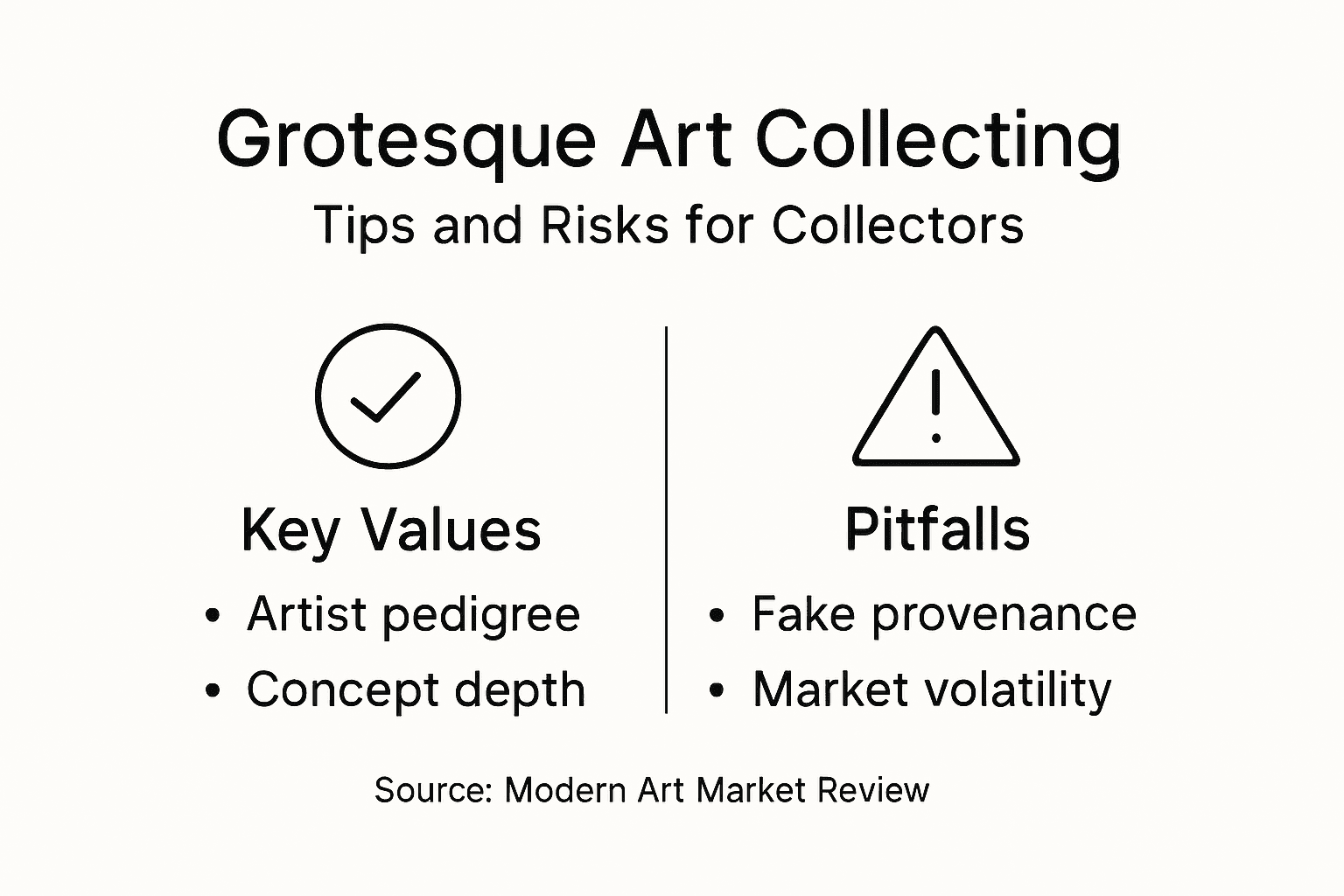 Infographic on collecting grotesque art tips