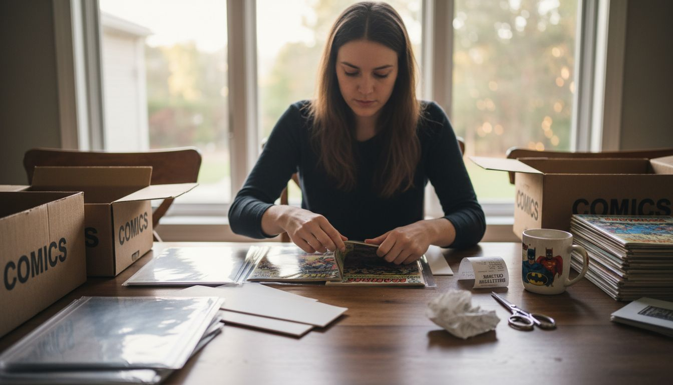 Comic book sleeves and packing supplies