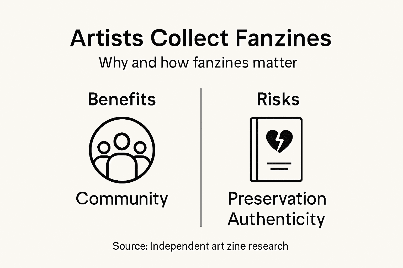 Infographic about collecting fanzines and key risks