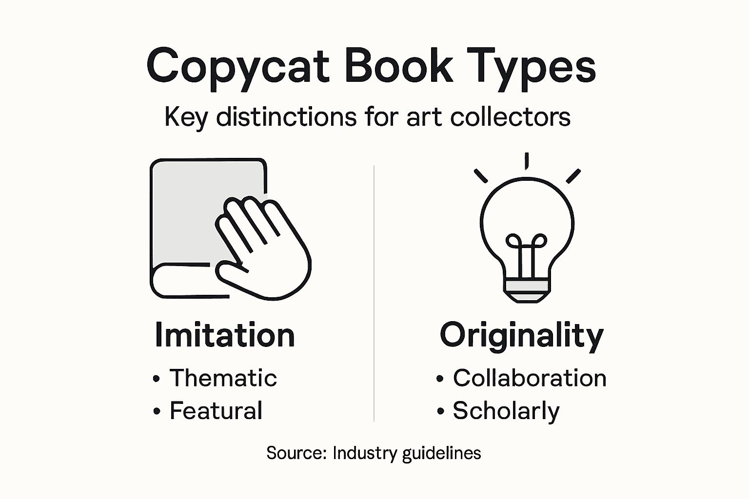 Infographic showing copycat book types and distinctions
