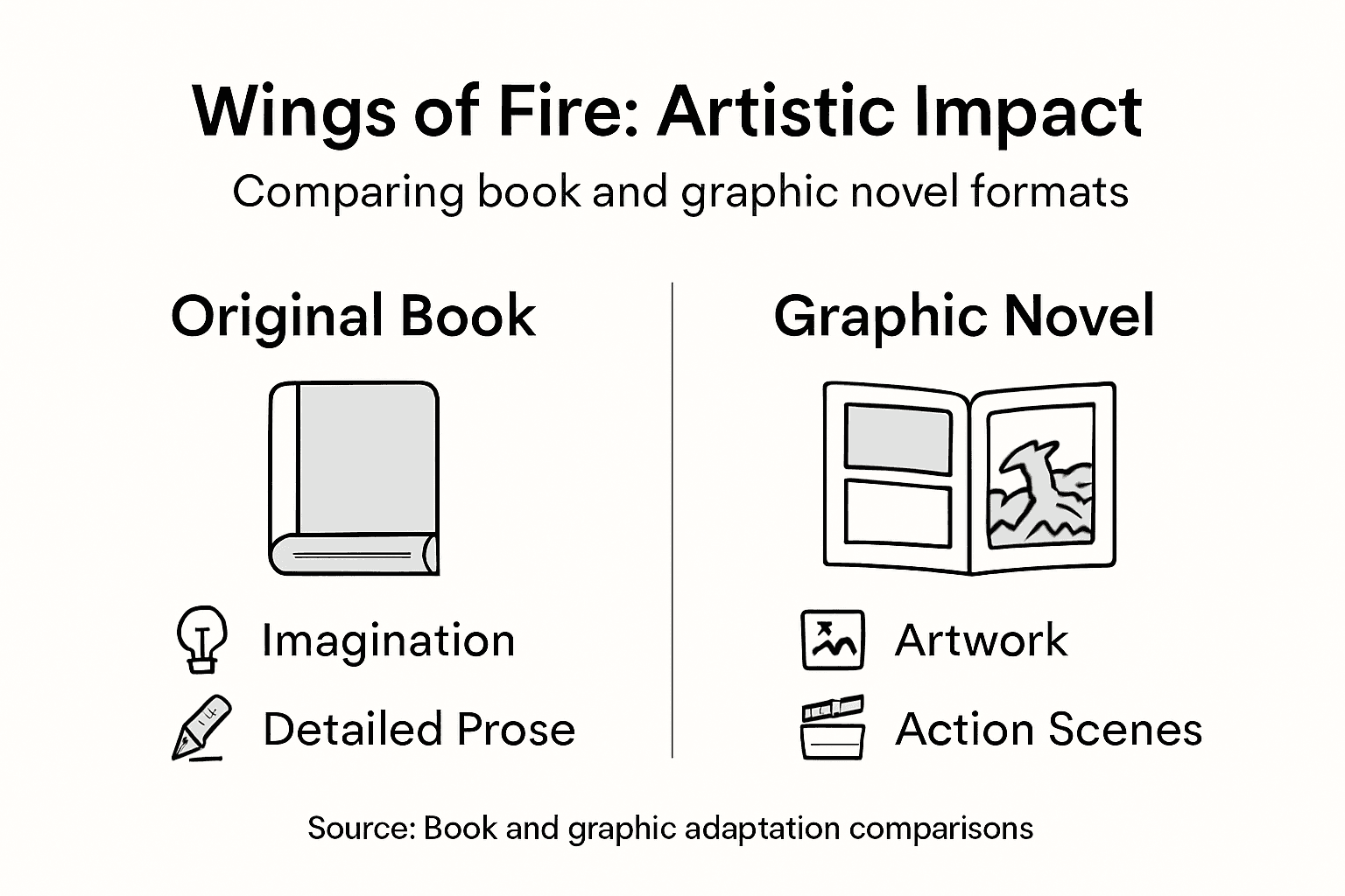 Infographic showing book and graphic novel differences