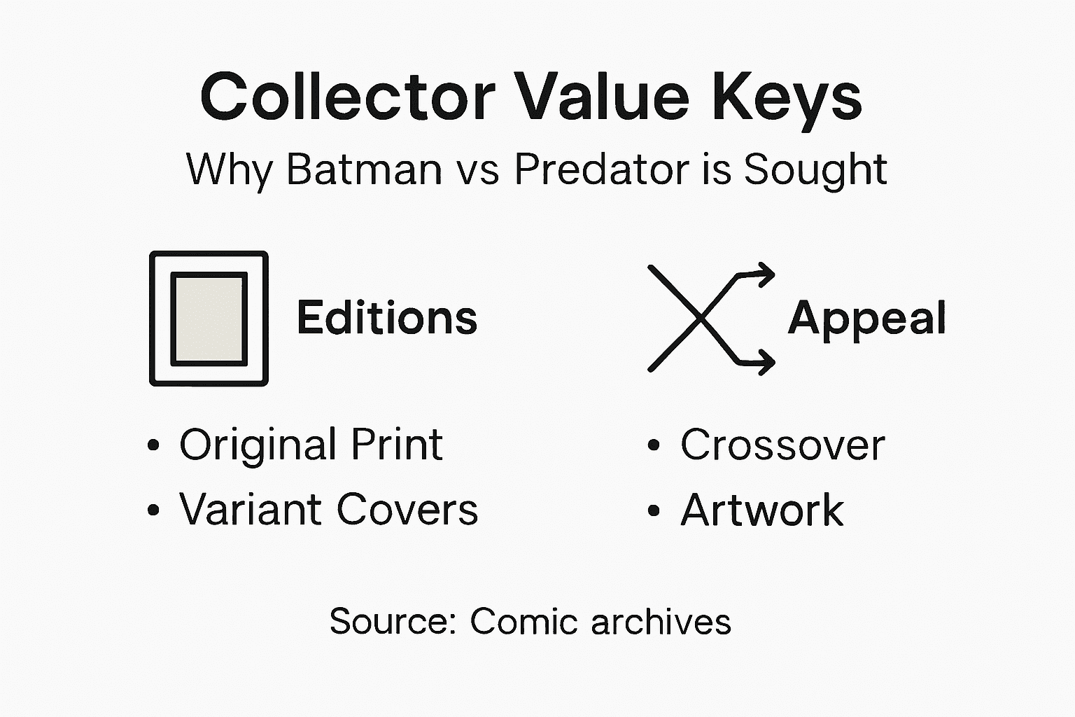 Infographic about Batman vs Predator collectible value
