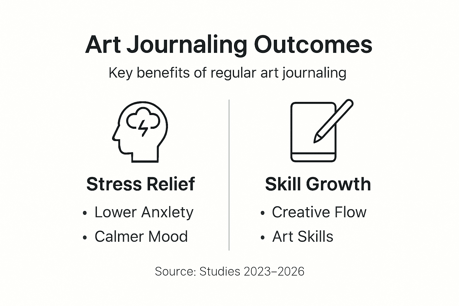 Infographic shows top art journaling benefits