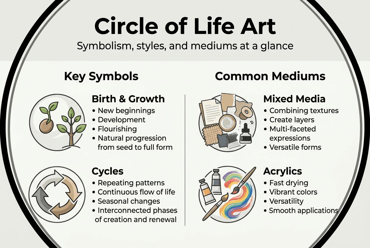 Infographic summarizing circle of life art basics