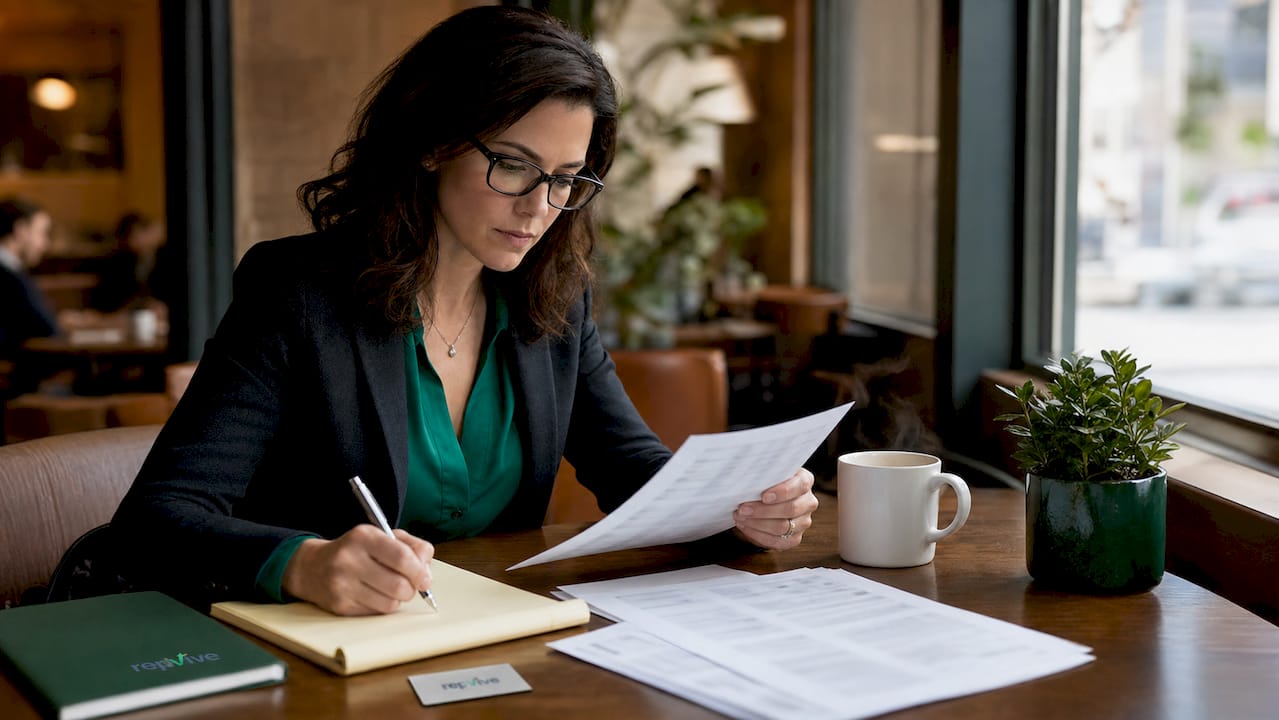 Woman reviewing ethics complaint documents