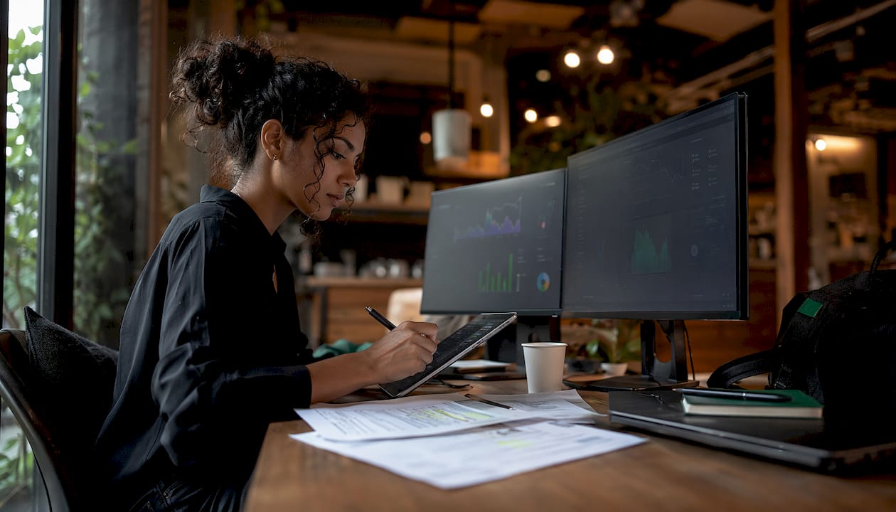 Data scientist analyzing AI review detection